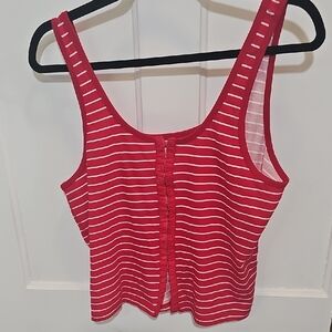 Red Striped Sleeveless Top